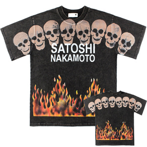 T-shirt surdimensionné en coton lourd 100% avec lavage vintage, style Crypto Fashion Phygital Techwear Hip Hop Streetwear pour hommes SATOSHI <span class=keywords><strong>NAKAMOTO</strong></span> - Product Image 5