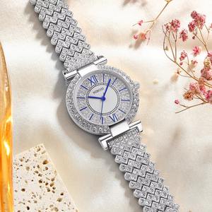 Drioshipping Luxury Ladies Wristwatch 2551 Full Diamond Embellished Customizable Logo Quartz Fashion <b>Women's</b> <b>Bracelet</b> <b>Crystal</b> - Product Image 4