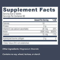 Paquete OEM de Suplemento de Vitamina C y Biotina, Apoyo para la Elasticidad de la Piel, Tabletas de Colágeno Natural, Tabletas de Belleza para Cabello, Uñas y Articulaciones Saludables