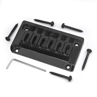 Jembatan Gitar Hardtail Logam dengan Dinding Samping 82x44MM-10.5 untuk Gitar Elektrik 6 Senar Body Through Hitam/Emas/Krom