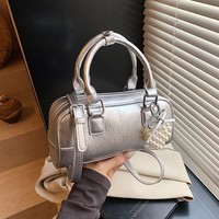 Sac à main Boston texturé pour femme, nouveau style coréen 2025, sac polyvalent simple en forme de coussin, à porter à l'épaule ou en bandoulière