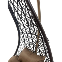 Chaise d'extérieur en rotin et osier à siège unique, cocon, œuf suspendu, balançoire avec support en métal à bon prix