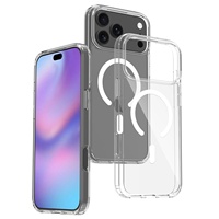 Coque de téléphone antichoc en PC rigide magnétique puissant N52 transparente anti-jaunissement pour iPhone 17 16 15 14 13 12 Pro Max Plus