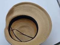 Chapeau pliable pour femme en polyester tressé à large bord avec nœud en ruban, protection solaire, idéal pour l'extérieur – Vente chaude