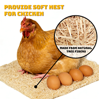 Coussinets de nidification pour poules en fibres de bois naturelles 13"x13" (lot de 10) - Vente directe usine - Doublures pour nichoirs pour la protection des œufs