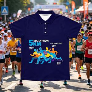T-shirts de course pour événements de marathon en gros, impression 3D publicitaire, t-shirts en polyester avec logo personnalisé, t-shirts vierges pour sublimation - Product Image 1