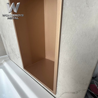 Niche de douche encastrée en acier inoxydable pour rangement de salle de bain, sans carrelage, couleur or champagne