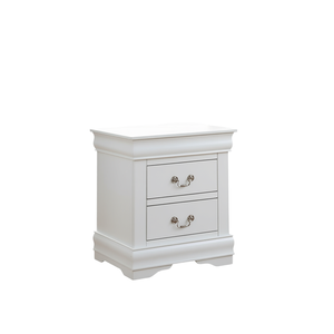 Table de chevet moderne en bois massif avec 2 tiroirs - Finition cerisier durable - Product Image 1