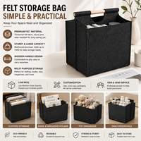 Panier à linge en feutre épais et robuste, design minimaliste et peu encombrant, prix d'usine, faible MOQ, service OEM