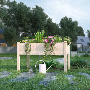 Planteur rectangulaire surélevé de fleurs, boîte de planteur de légumes <span class=keywords><strong>en</strong></span> plein air, jardin - Product Image 5
