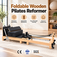 Appareil de fitness pliable pour la maison, machine commerciale en bois d'érable, Reformer Pilates pliable, portable, durable, pour usage domestique et commercial