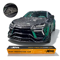 Film PPF auto-réparant en fibre de carbone coulée TPU 1,52x15M Noir/Carbone Fleuri/Couleurs Laser Décoration de carrosserie haut de gamme Logo/Emblème