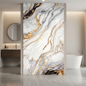 Panneau mural en marbre <span class=keywords><strong>PVC</strong></span> haute densité, durable, fin, lisse, flexible, feuille <span class=keywords><strong>de</strong></span> marbre UV, carrelage mural pour la décoration <span class=keywords><strong>de</strong></span> la <span class=keywords><strong>salle</strong></span> <span class=keywords><strong>de</strong></span> <span class=keywords><strong>bain</strong></span> - Product Image 1