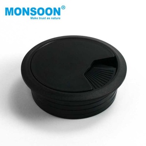 Pasacables de Pared para Escritorio, Caja de Salida de Cables, Redondo de Plástico, para Mesa de Computadora, Oficina - Product Image 1