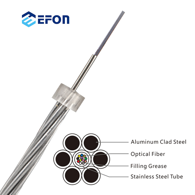 Power opgw Aeirlal wire OPGW fiber optic cable single mode g652d Communication 48 Core Cable