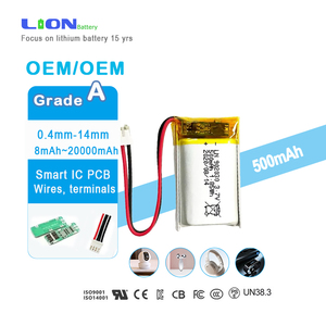 UL KC CB IEC Un38.<span class=keywords><strong>3</strong></span> Sertifikalı Lityum-İyon Polimer Pil <span class=keywords><strong>3</strong></span>.<span class=keywords><strong>7V</strong></span> 500mAh Lipo 902030 Oyuncaklar için Lityum-İyon Pil - Product Image 1