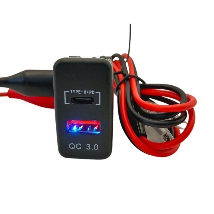 Prise Renforcée Voiture Electrique Prise USB Haute Puissance 108W Chargeur Double Prise De Port De Charge PD QC3.0 Pour Voiture Bateau RV Camion Prise Usb Moto Etanche 12v