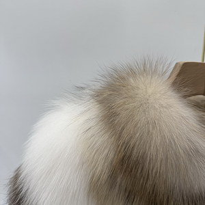 Cappotto da Donna su Misura in Vera Pelliccia <span class=keywords><strong>di</strong></span> <span class=keywords><strong>Volpe</strong></span> <span class=keywords><strong>Argentata</strong></span> Naturale all'Ingrosso - Product Image 3