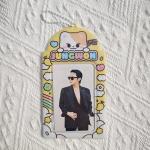 Wholesale Customizable Kpop Korea Style Double Sided PVC Photocard Holder Case <b>Mini</b> PVC <b>Keyring</b> for Credit Card Use - Product Image 1