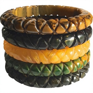 Best Geometric Pattern Resin Bangle <b>Bracelet</b> <b>Stack</b> in Colorful Vintage Stylish Design Unisex Jewelry Party Wedding with Woman - Product Image 1
