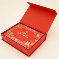 Boîte cadeau magnétique de Noël GOTOP avec impression et gaufrage festifs, structure robuste pour les cadeaux et l'emballage décoratif des fêtes