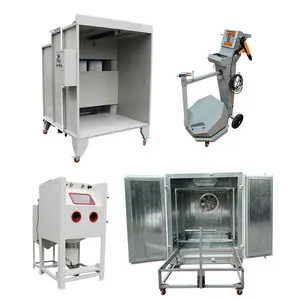 Alloy Wheel Complete Powder Coating Spray System Package With Sandblasting Cabinet