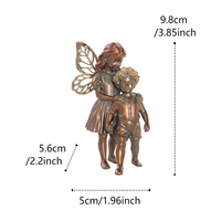 Prêt à expédier : Statue de fée gardienne en résine, Sœur et frère, style antique, décoration fantaisie pour la maison et le jardin