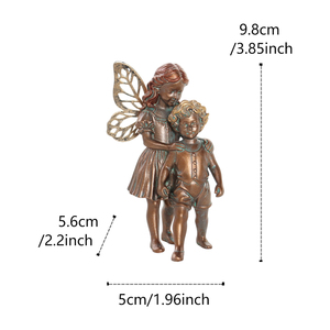 Statuetta di Fate Guardiani in Resina Pronta per la Spedizione, Statua di Fate Sorella e Fratello in Stile Antico, Decorazione Fantasiosa per Casa e Giardino - Product Image 2