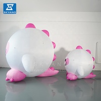 Mascotte de dessin animé gonflable publicitaire Dragon gonflable rose géant Sculpture parent-enfant pour la promotion