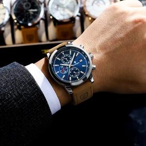 Drioshipping Montres de luxe à quartz pour hommes Chronographe étanche de haute qualité avec bande lumineuse Montre-bracelet mode décontractée - Product Image 5