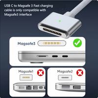 Cable de Carga Rápida de 140W con Adsorción Magnética Tipo-C a Magg 3, Seguro, con Trenzado de Nailon para Portátil