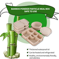 Boîte d'emballage à emporter dégradable à emporter Conteneurs alimentaires Jetable Pâte de bambou écologique Boîte à lunch à compartiments multiples