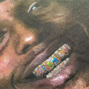 T-shirt pour homme de haute qualité, coupe ajustée, style streetwear, en coton 100% tricoté, poids lourd, lavage à l'acide, sérigraphie personnalisée OEM - Product Image 5