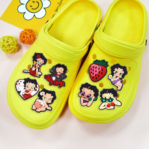 Breloques créatives et mignonnes en PVC pour sabots, style dessin animé, unisexe, avec boucle et fleurs, décorations DIY <span class=keywords><strong>Betty</strong></span> <span class=keywords><strong>Boop</strong></span> Anime pour fêtes - Product Image 4