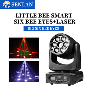 Projecteur de scène <span class=keywords><strong>LED</strong></span> à tête mobile six faisceaux 90W, effet 6*15W RGBW 4-en-1 avec laser vert 50mW pour DJ, discothèques, mariages, parcs à thème, fêtes - Product Image 1