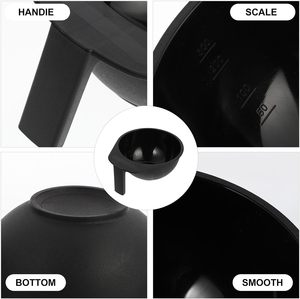 Tazón para Tinte de Cabello de 300 ml con Logotipo Personalizado de Fábrica, Herramientas y Accesorios para Salón de Belleza, Material del Mango con Diseño de Dientes, Color Negro - Product Image 2