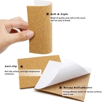 Feuilles de carrés de liège solides auto-adhésives de 4 pouces, planche de liège réutilisable, Mini tapis de carreaux de liège muraux pour sous-verres et artisanat de bricolage