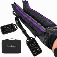 OEM ODM - Masseur de jambes à compression d'air à 6 chambres - Bottes de récupération - Contrôleur numérique intelligent - Zones D1-D6 - 23 niveaux de pression - 30-250 mmHg