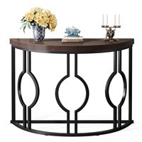 Table Console d'Appoint Moderne en Bois Style Panneau de Salon Demi-Lune pour Entrée Villa Hôtel Chambre École Utilisation