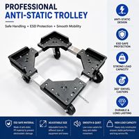 Chariot de stockage antistatique Leenol Mobile ESD SMT avec roulettes pour cartes PCB SMD, pour ligne de production et assemblage