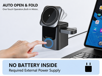 Chargeur sans fil magnétique pliable 3-en-1 15W QC3.0/PD Type-C à charge rapide avec protection OVP pour téléphone portable et montre connectée