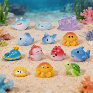 Bestseller: Decorazioni Pastello Stile Mermaidcore, Vivaci Animali Marini in Resina, Collezione Giardino Marino, Artigianato Educativo - Product Image 4