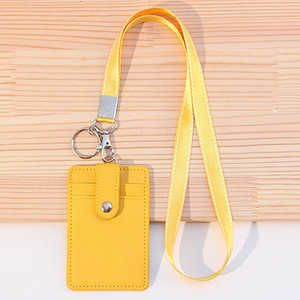 Porte-badge en cuir PU Zimi, porte-clés de bureau, porte-carte d'identité, mini portefeuille 3 emplacements pour cartes de crédit/bus, sac de voyage pour hommes et femmes - Product Image 1