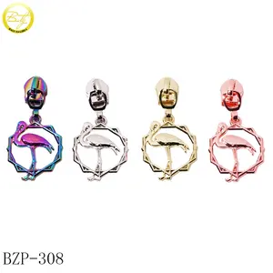 Good Selling Animal Shape Zipper Pulls Type Multiple Color Hollow Zipper Slider Round Logo Zipper Tags For Boot