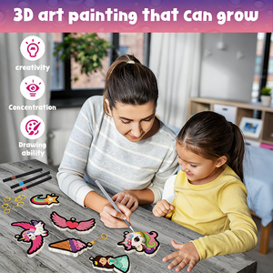Nuovo Kit di Pittura con Pennarelli Magici 3D a Forma di <span class=keywords><strong>Cuore</strong></span>, Spugna Effetto Popcorn, Set per <span class=keywords><strong>Disegno</strong></span> e Pittura Fai-da-Te - Product Image 3