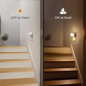 ZHILAI Mini Lámpara Nocturna LED Blanca Cálida Moderna, Brillo Regulable, Ahorro de Energía, Sensor de Luz, Enchufe de Pared, para Dormitorio, Habitación Infantil, Baño - Product Image 3