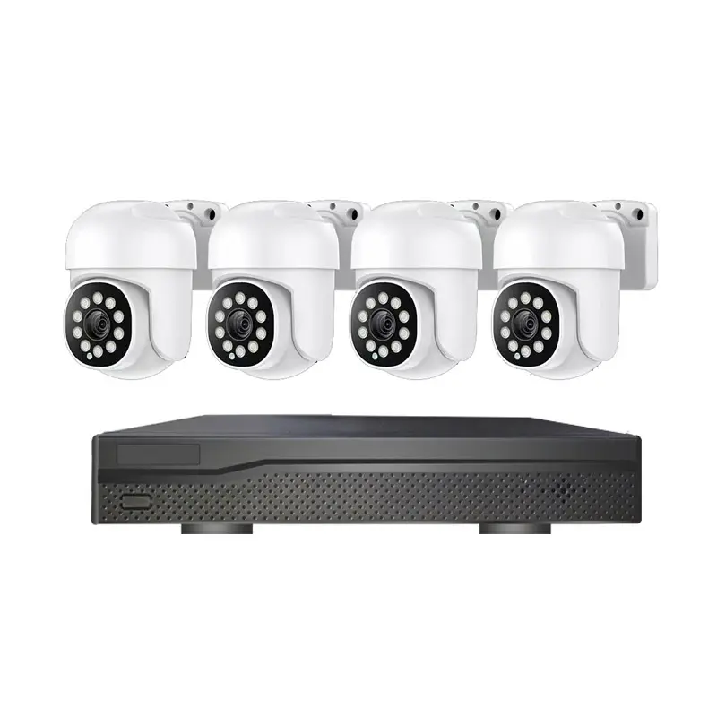 4CH 8CH Smart Wireless Outdoor Security Surveillance System POE CCTV PTZ Camera Kits 1080P NVR CCTV Kits