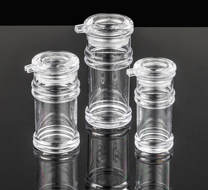 Logo personalizzato trasparente vuoto salsa di soia aceto bottiglia di olio acrilico tavolo condimento bottiglia di vetro con coperchio in plastica - Product Image 5
