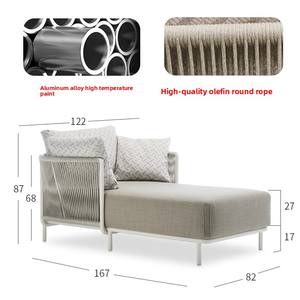 Chaise longue en rotin d'extérieur imperméable et résistante au soleil, chaise de salon en métal pour piscine, hôtel, parc, école, villa, <span class=keywords><strong>lit</strong></span> de détente, chaise de cour - Product Image 5