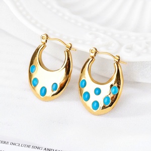 Nouvelle Tendance : Boucles d'Oreilles Créoles en Zircon Plaqué Or PVD de Haute Qualité, Exquises, Élégantes et Magnifiques, à Motifs Géométriques, pour Usage Quotidien - Product Image 2